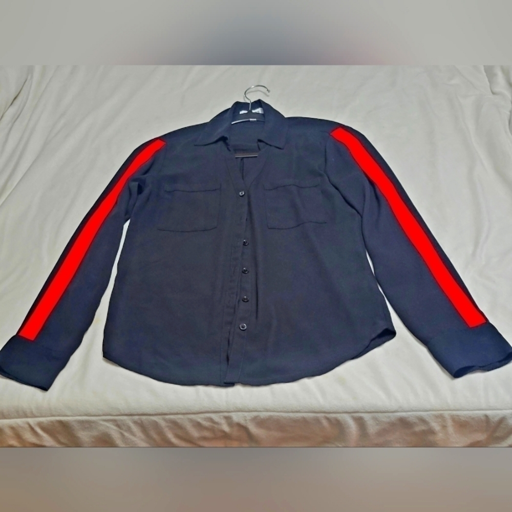 Express Button Down Shirt Convertible Sleeve Size… - image 1